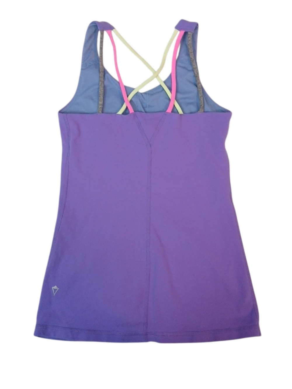 Ivivva Purple Workout Tank with Neon Pink & Neon Yellow Straps Girls 10
